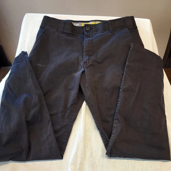 34x32 Lee Men's Black Stretch Slim Fit Chinos - Picture 4 of 5